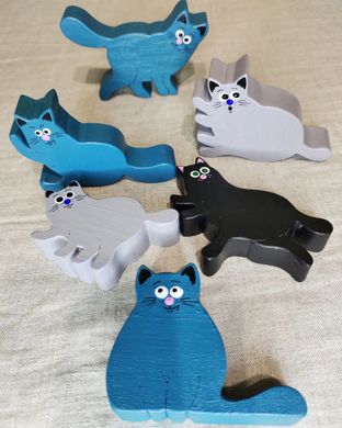 Дерев'яні іграшки Балансир Коти з різними емоціями 6 фігур