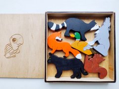 Балансир,  дерев'яні іграшки  "Мешканці лісу".