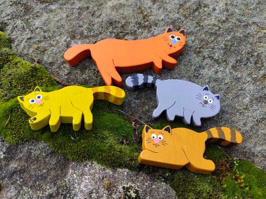 Набір дерев'яних іграшок котиків балансир Домашні друзі