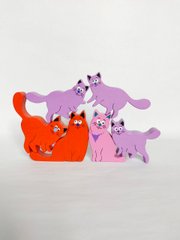 Дерев'яні іграшки Балансир Коти з різними емоціями 6 фігур